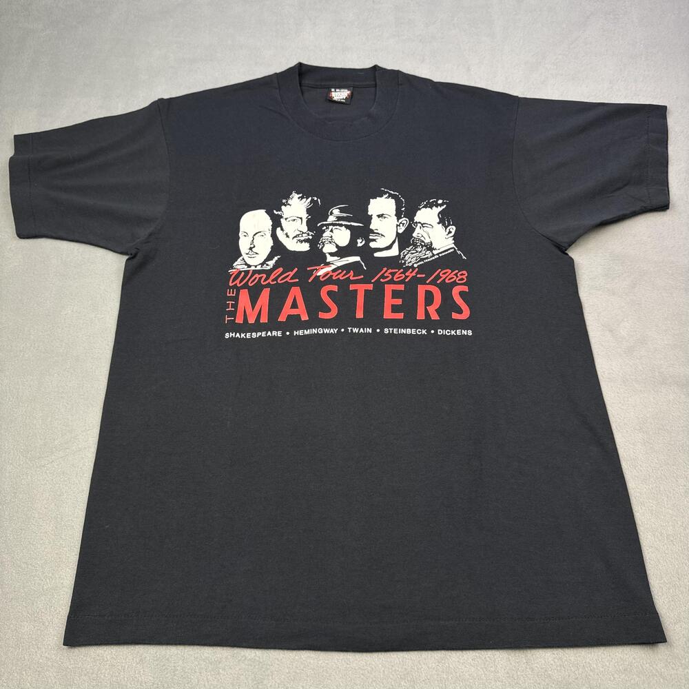 Vintage The Masters Shirt Mens XL Black Single Stitch Screen Stars Best 90s